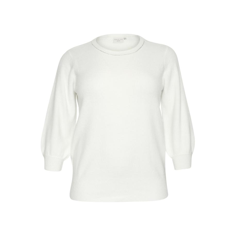 KAFFE CURVE Trui KC Merida goud / wit Wit