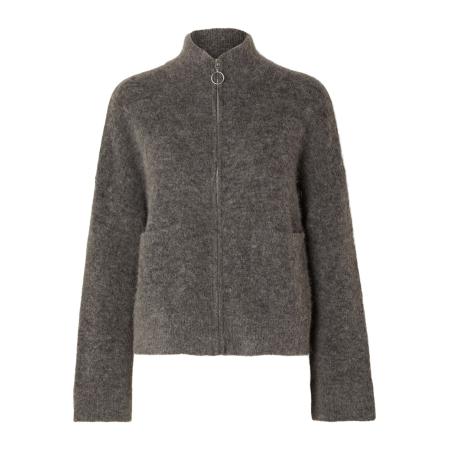 Selected SELECTED Gebreid vest SIA RAS grijs / grijs gemêleerd