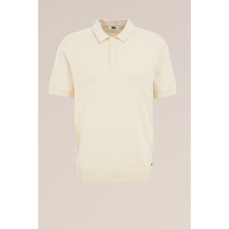 WE Fashion Heren Regular fit polo fijngebreid - Regular fit - Beige - Katoen - Maat: XS