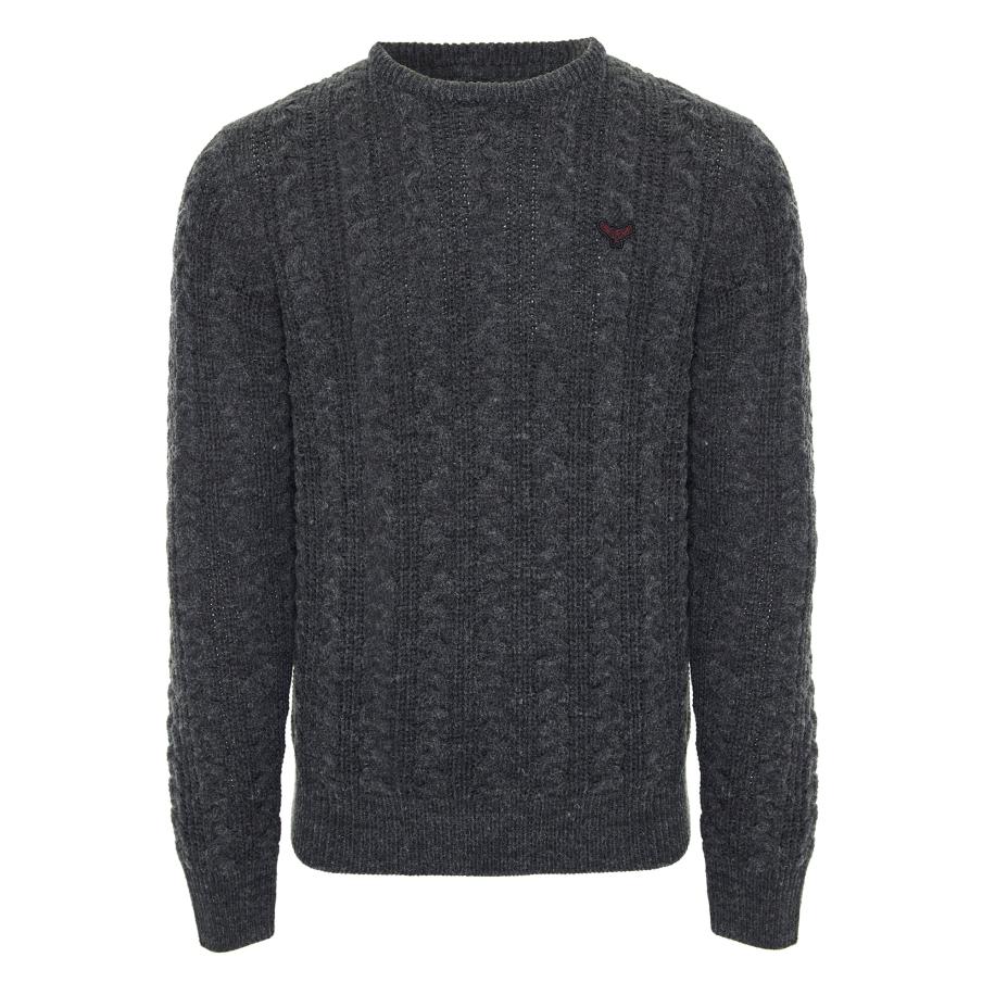 Threadbare Threadbare Trui Ely donkergrijs / bloedrood -