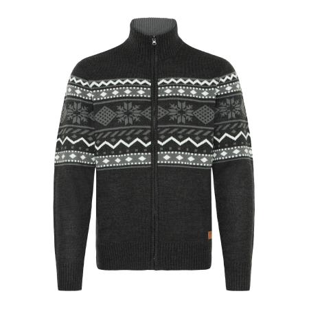 BLEND Gebreid vest Nova grijs / zwart / wit