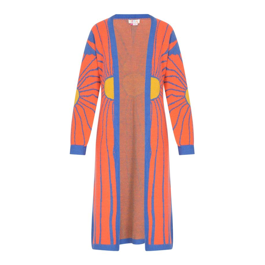 IZIA IZIA Gebreid vest blauw / geel / oranje -