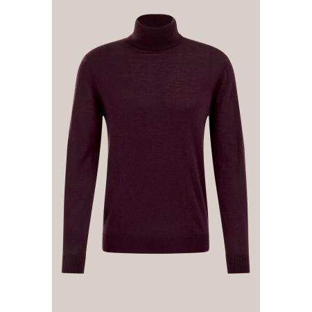 Fundamentals heren Slim fit coltrui van merinowol - Slim Fit - Bordeauxrood - Merino wol - Maat: XXL