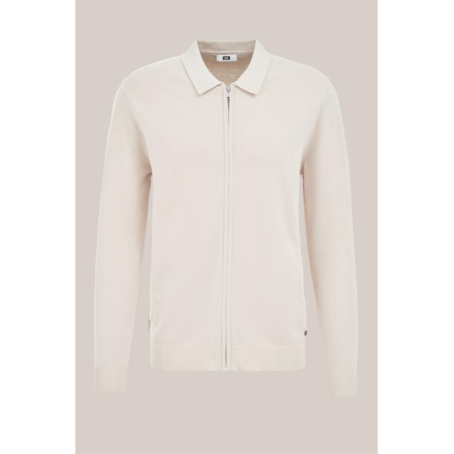 WE Fashion Heren regular fit vest met structuur - Regular fit - Beige - Katoen - Maat: XS Bruin