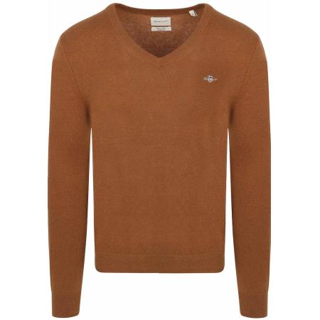 Gant Pullover V-Hals Woolblend Camel