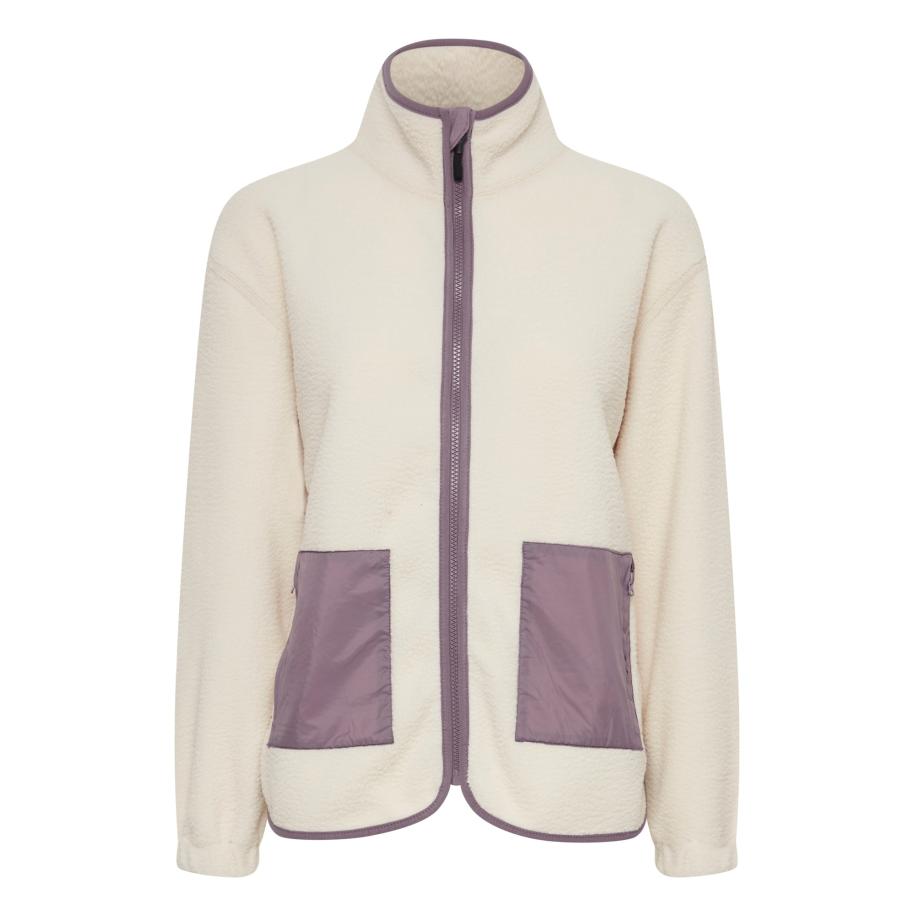 Oxmo Fleece jas Oxpiper beige / grijs Bruin