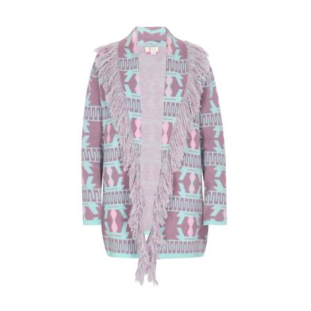 IZIA IZIA Gebreid vest turquoise / mauve / rosa