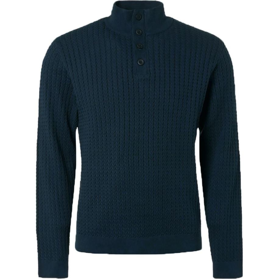 No Excess Mocker Trui Navy Blauw