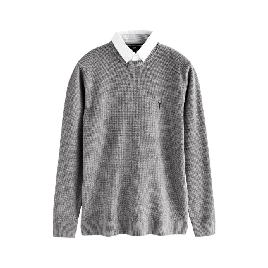 Next Trui lichtgrijs / zwart / wit Grijs