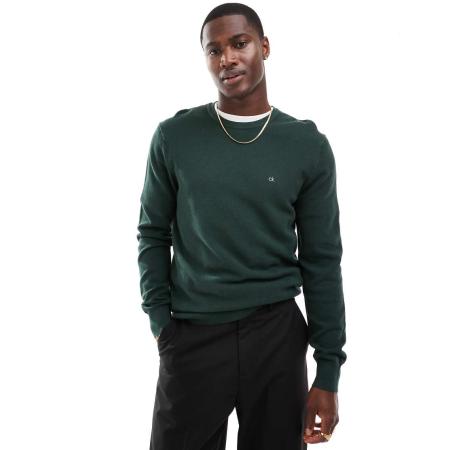 Calvin Klein - Fijngebreide trui met textuur in groen