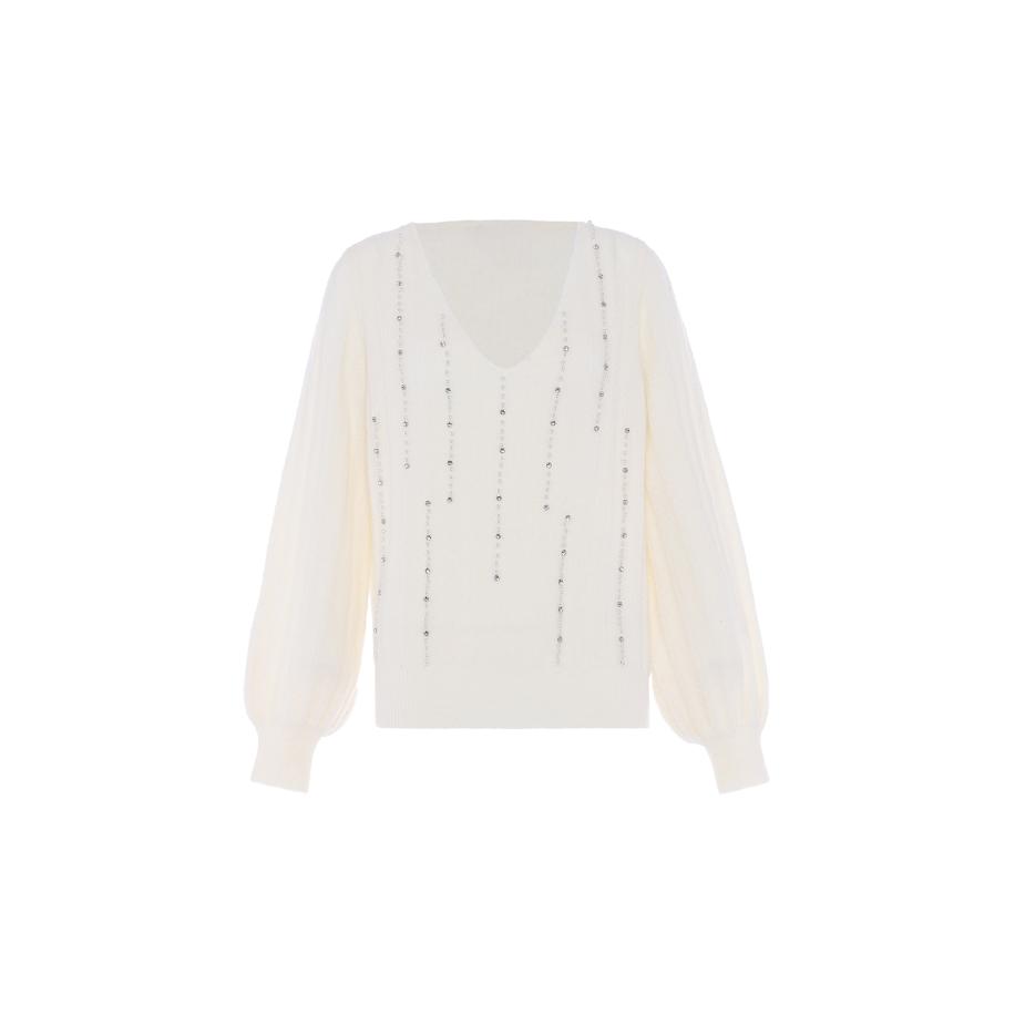 Faina faina Trui zilver / parelwit / wolwit -