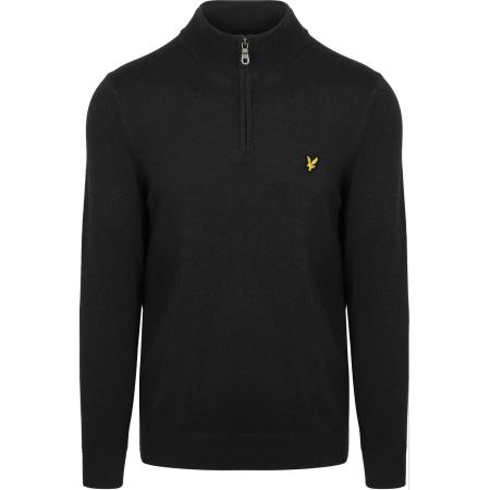 Lyle & Scott Half Zip Pullover Merinowol Zwart