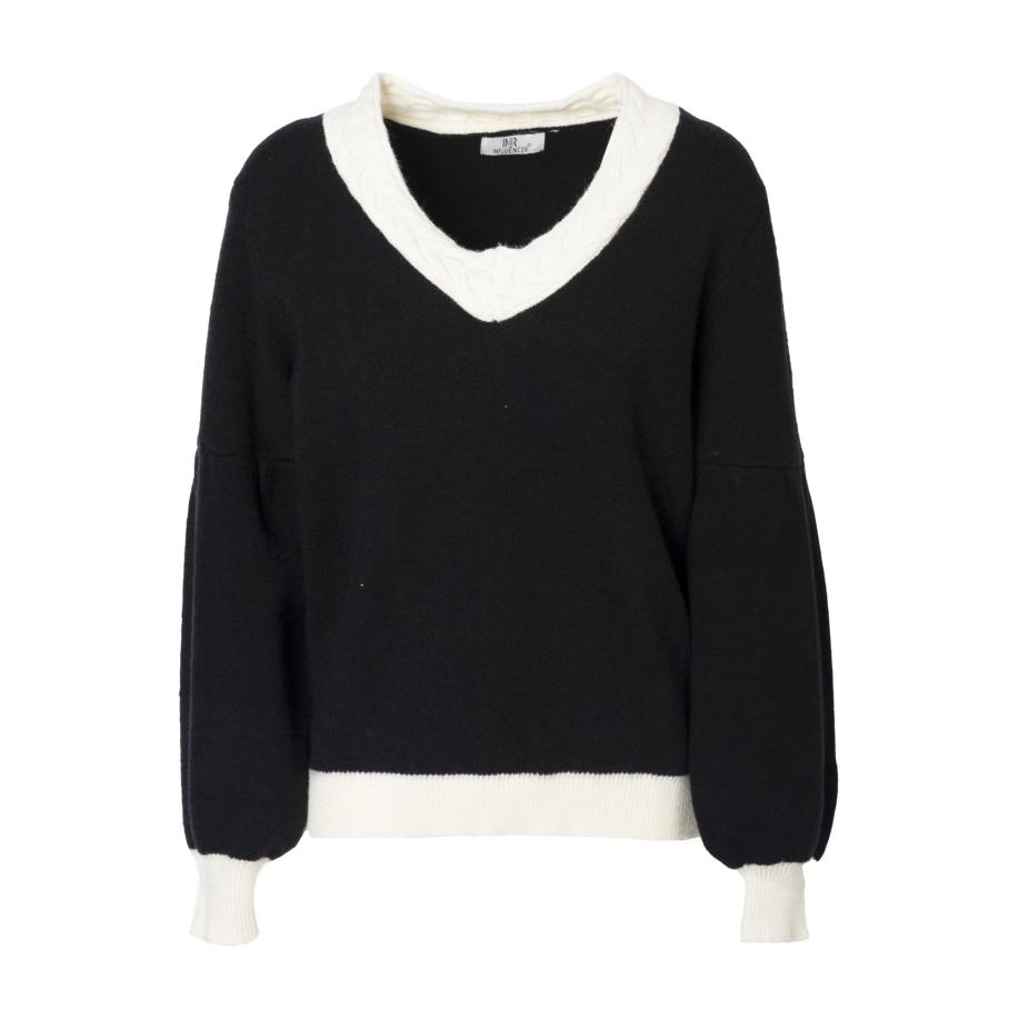 Influencer Trui zwart / wit Zwart