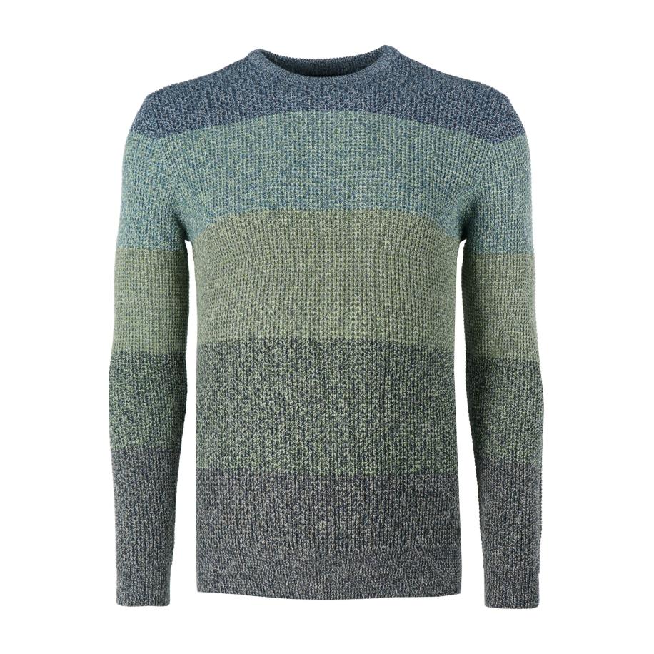 Marvelis Casual Trui ronde hals olijf, Gestreept Groen