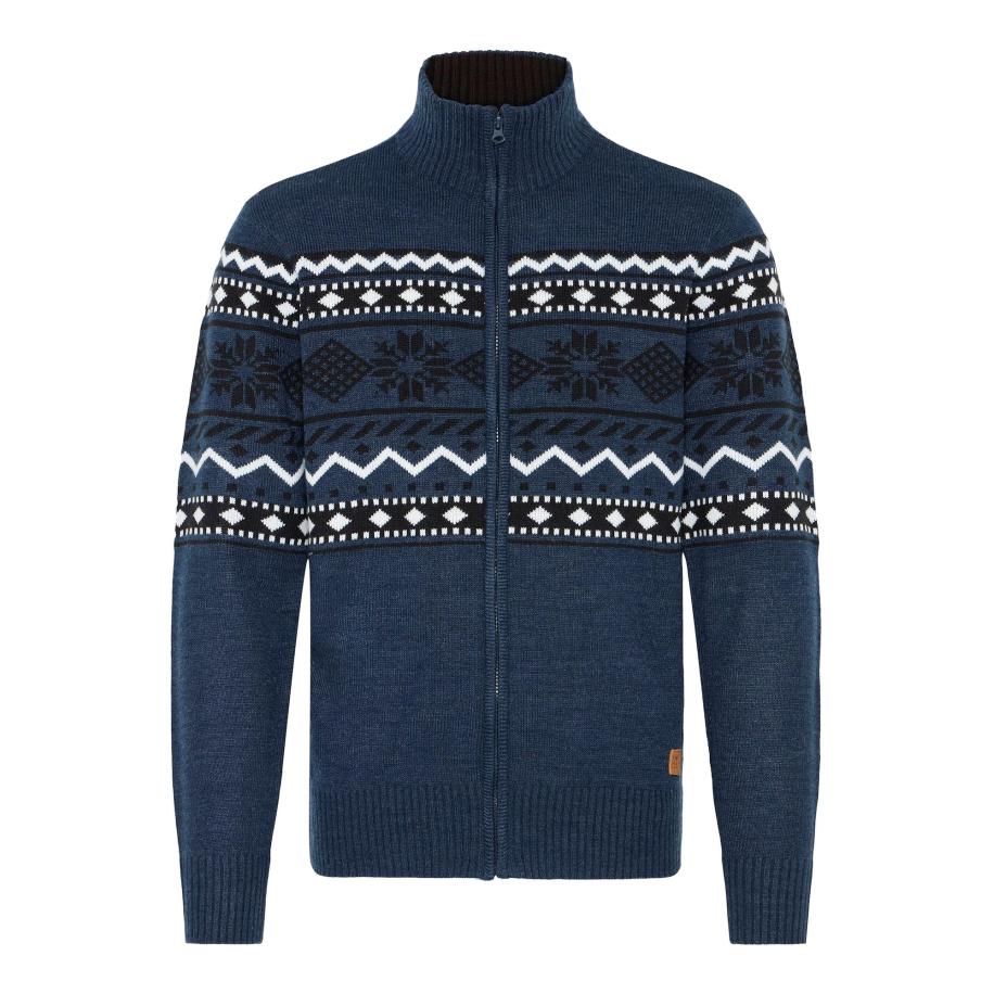 BLEND Gebreid vest Nova blauw / zwart / wit Blauw