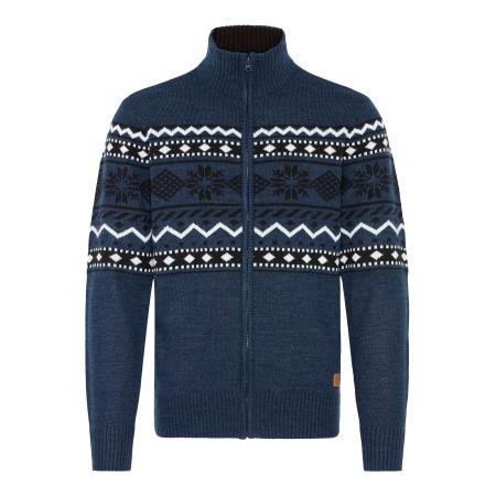 BLEND Gebreid vest Nova blauw / zwart / wit