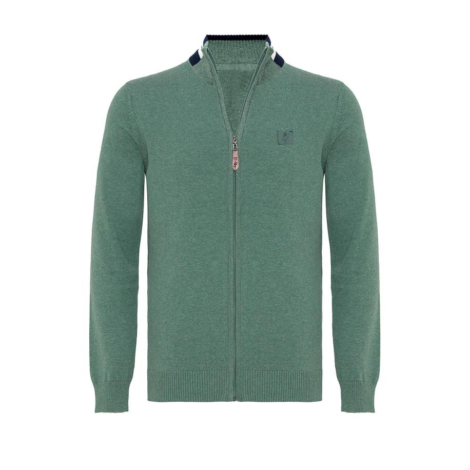 Jacey Quinn Gebreid vest groen gemêleerd Groen