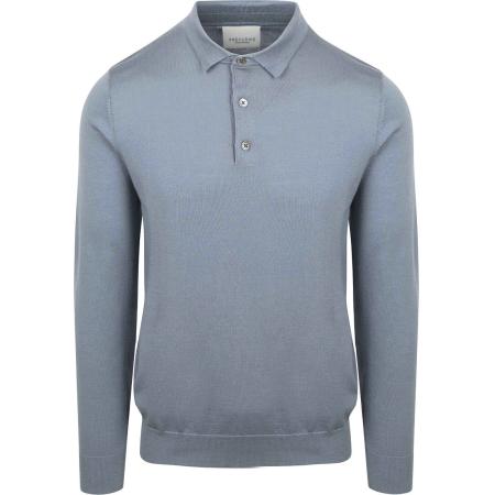 Profuomo Longsleeve Poloshirt Merinowol Blauw