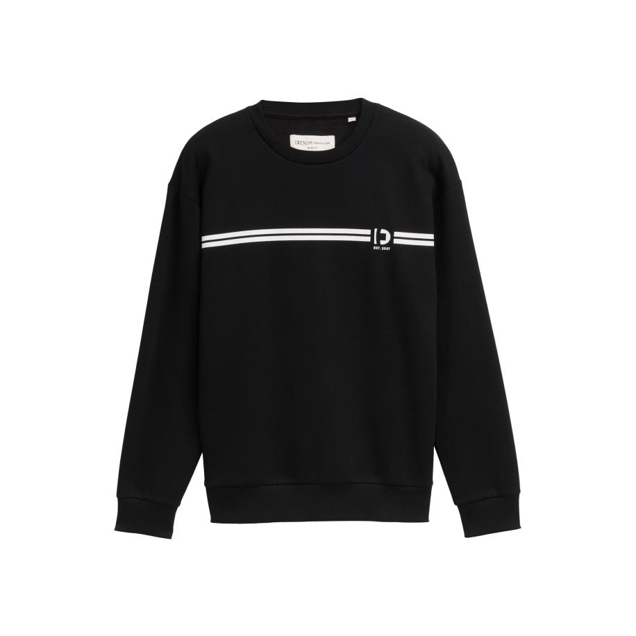 Tom Tailor TOM TAILOR DENIM Sweatshirt zwart / wit -
