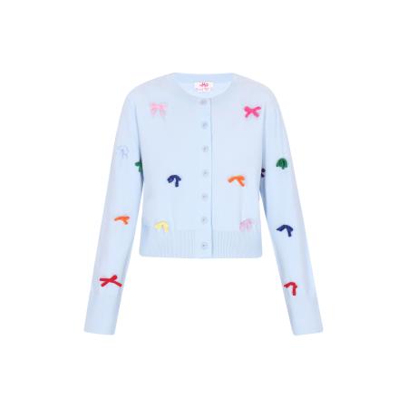 MYMO MYMO Gebreid vest blauw / lichtblauw / oranje / pink