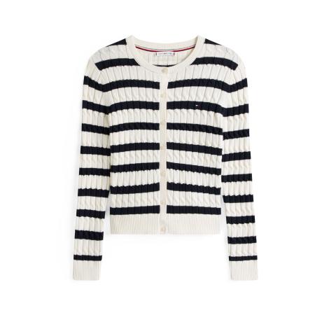 Tommy Hilfiger TOMMY HILFIGER Gebreid vest marine / wit