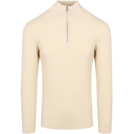 Profuomo Half Zip Pullover Structuur Ecru
