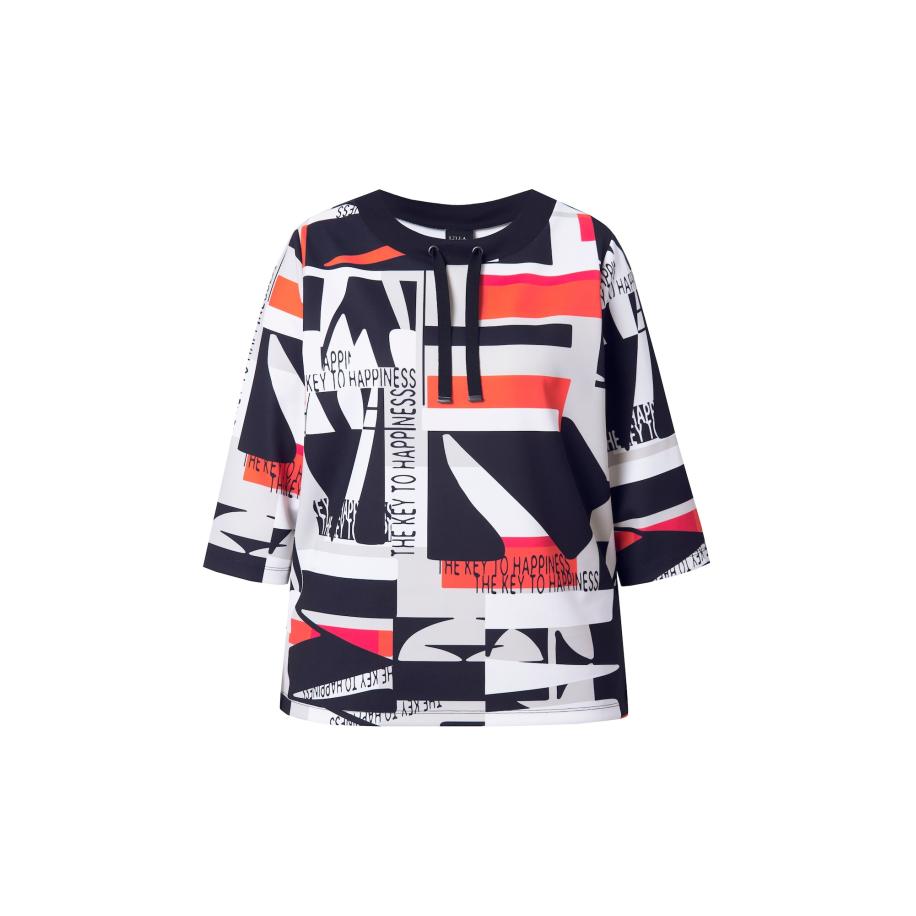 Ulla Popken Ulla Popken Trui rood / zwart / wit -