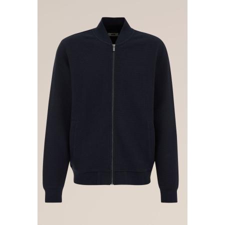 WE Fashion Heren Regular fit bombervest met structuur - Regular fit - Donkerblauw - Katoen - Maat: XS