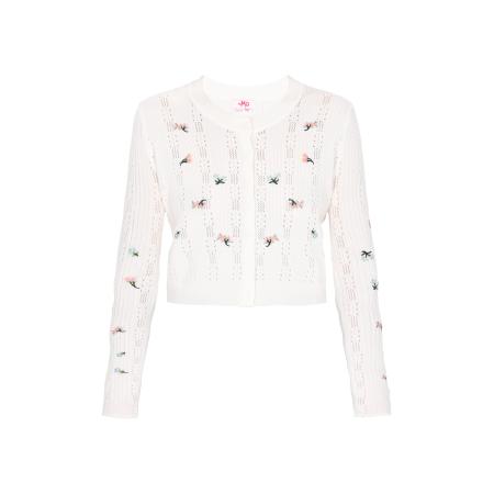 MYMO MYMO Gebreid vest turquoise / donkergroen / rosa / wit