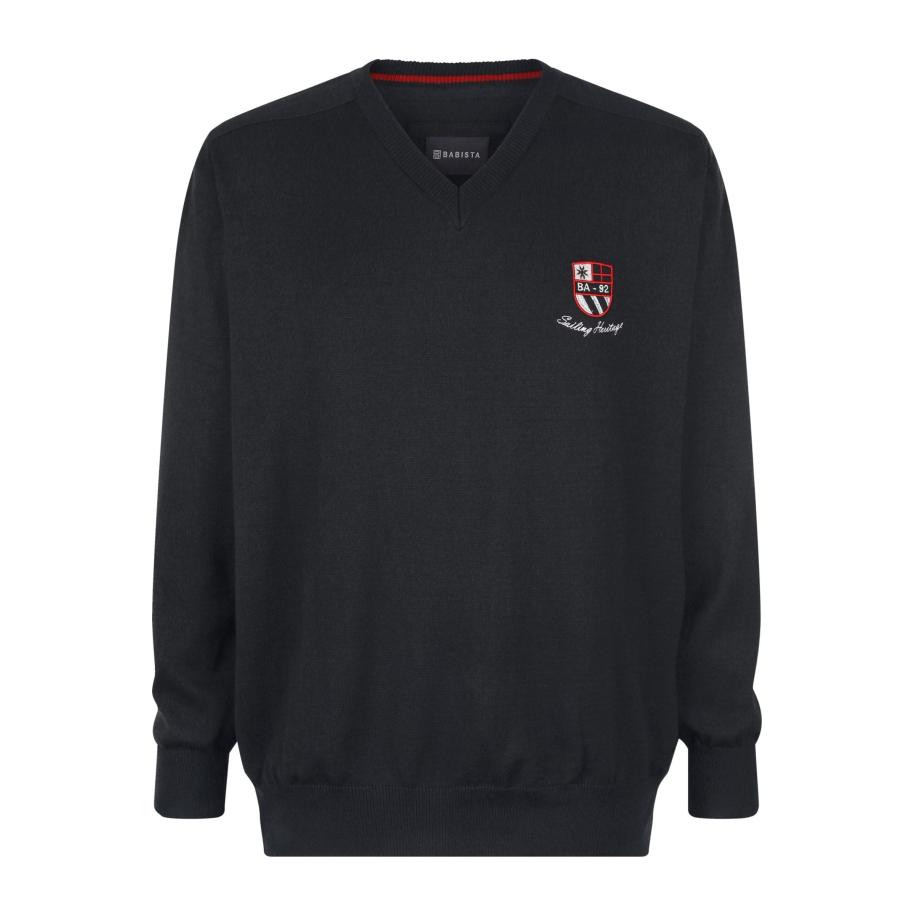 BABISTA Trui V-halsdonkerblauw, Effen Blauw