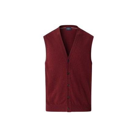 Hackett London Gebreid vest donkerrood