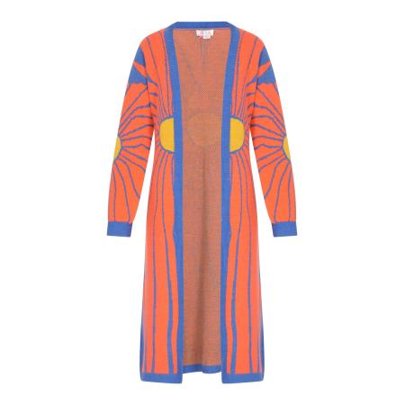 IZIA IZIA Gebreid vest blauw / geel / oranje