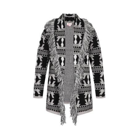 IZIA IZIA Gebreid vest grijs / zwart / wit