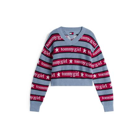 Tommy Jeans Tommy Jeans Trui marine / lichtblauw / vuurrood / wit