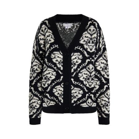 Usha Usha Gebreid vest crème / zwart