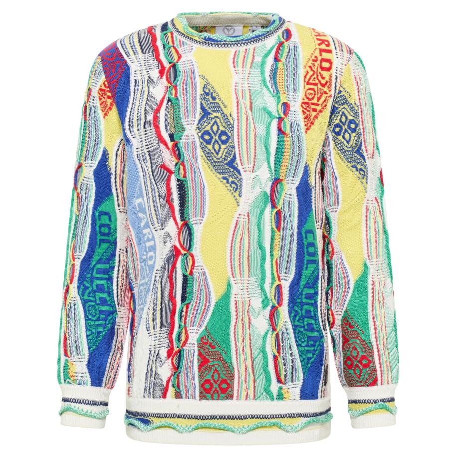 carlo colucci Carlo Colucci Trui Ersini blauw / geel / groen / wit -