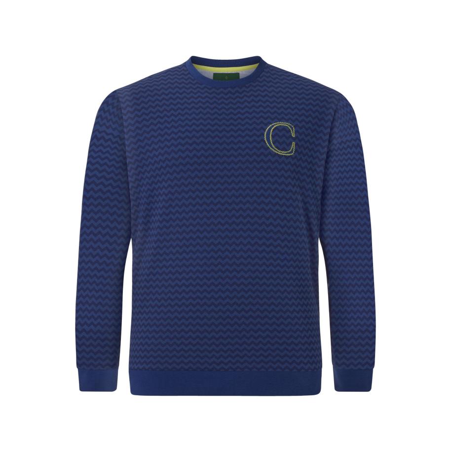 Charles Colby Sweatshirt ronde halsblauw, Motief Blauw