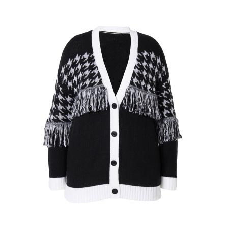 Angel of Style Gebreid vest zwart / offwhite