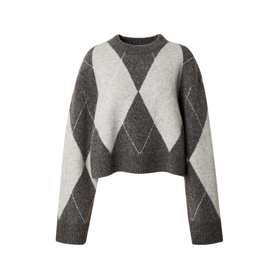 EDITED EDITED Trui Doro donkergrijs / wit -