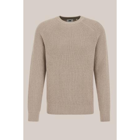 WE Fashion Heren regular fit trui met structuur - Regular fit - Beige - Maat: S