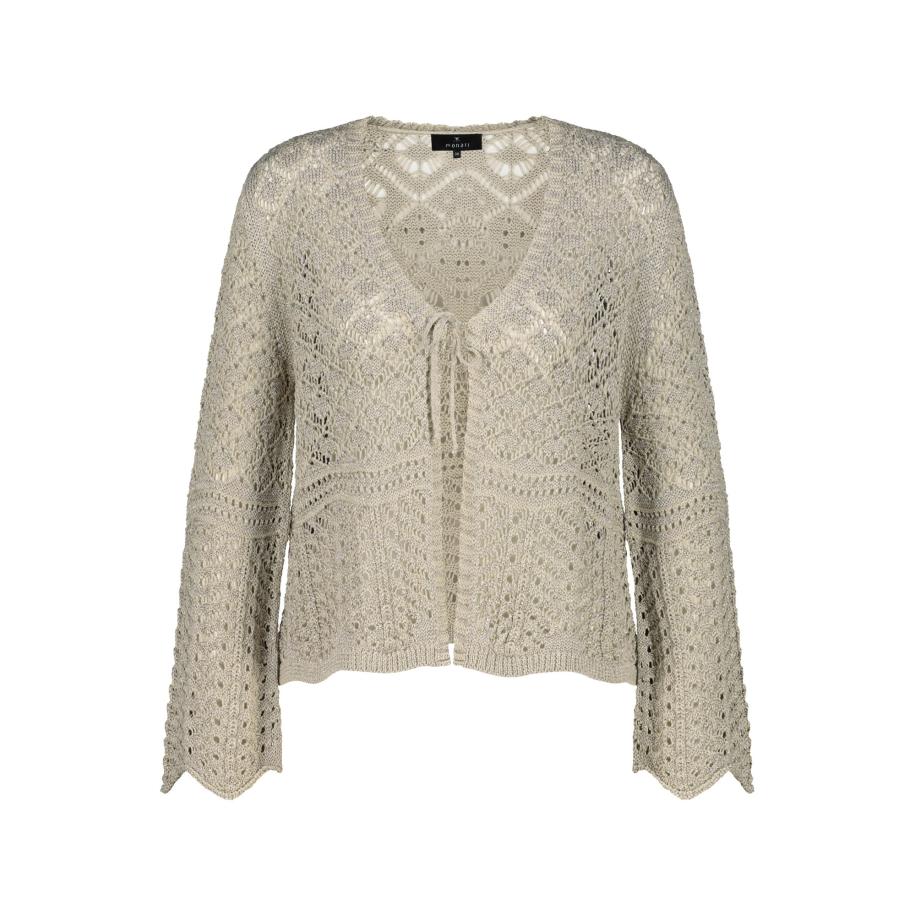 Monari monari Gebreid vest beige -