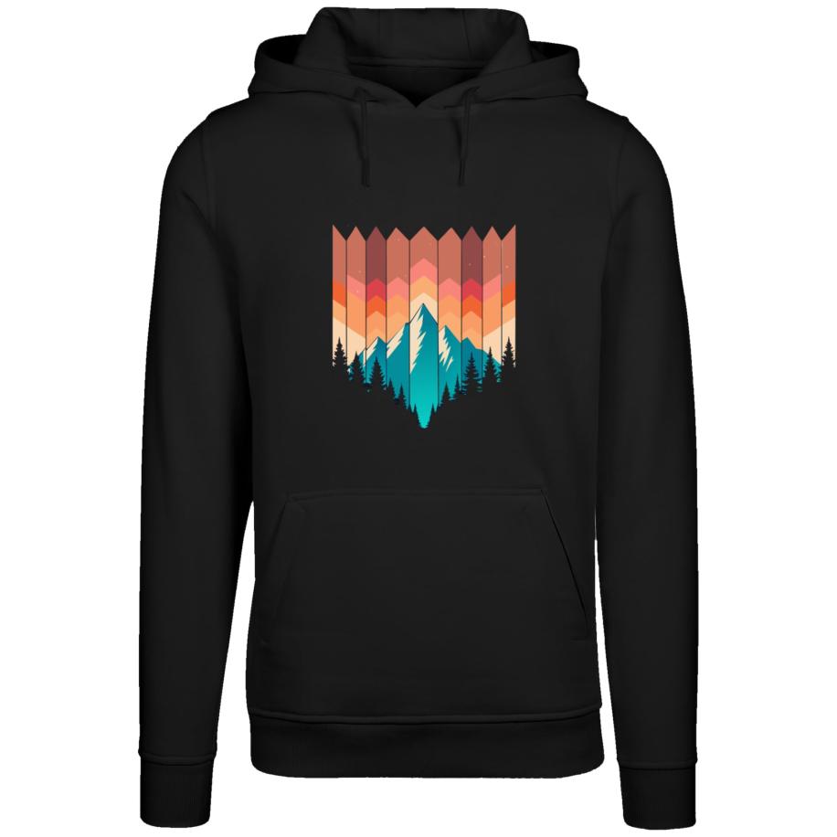 F4NT4STIC F4NT4STIC Sweatshirt Berg Sonnenuntergang Geometrisch bruin / petrol / oranje / zwart -