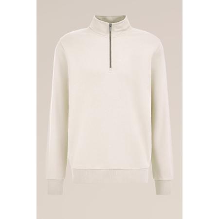 WE Fashion Heren sweater met rits - Regular fit - Greige - Katoen - Maat: S