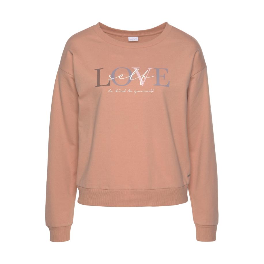 Lascana LASCANA Sweatshirt smoky blue / chocoladebruin / abrikoos / rosa -