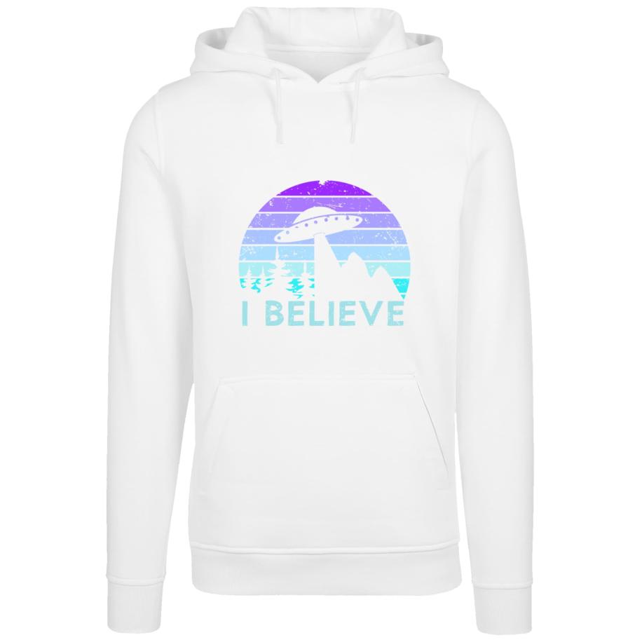F4NT4STIC F4NT4STIC Sweatshirt I Believe Ufo Alien Raumschiff aqua / lila / wit -