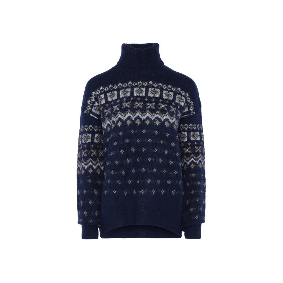 Jalene Trui marine / brokaat / lichtgrijs Blauw