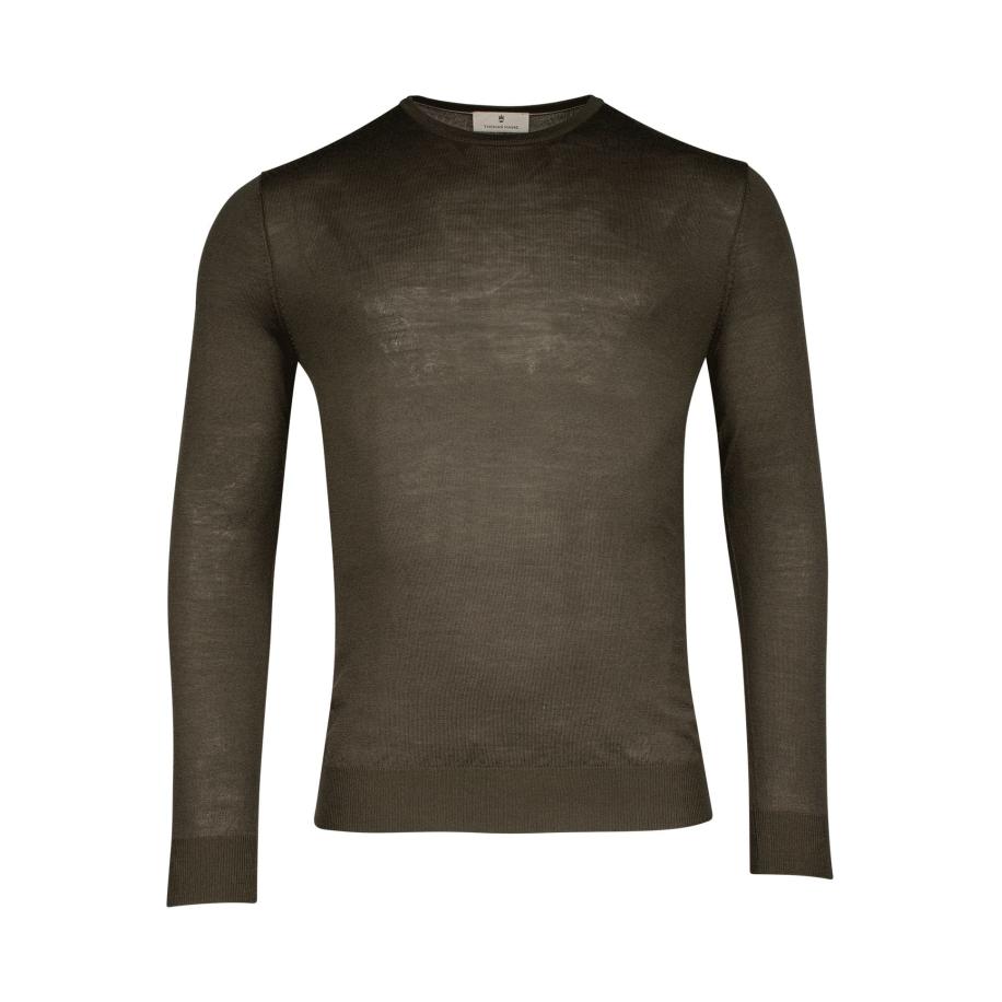 Thomas Maine Trui donkergroen, Effen Groen