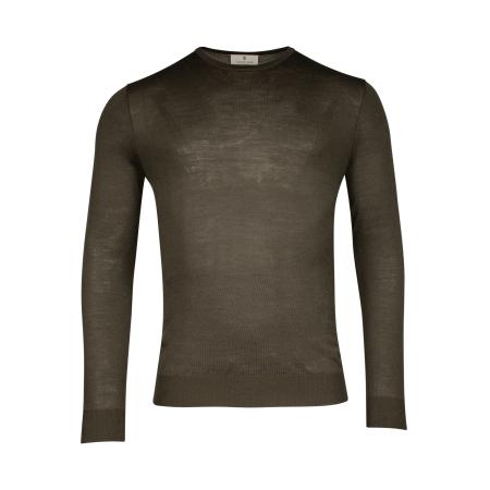 Thomas Maine Trui donkergroen, Effen