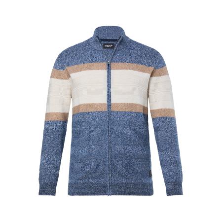 men plus Men Plus Gebreid vest navy / bruin / wit