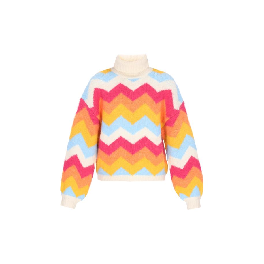 IZIA IZIA Trui mintgroen / oranje / pink / offwhite -